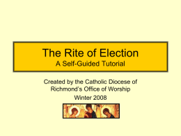 The Rite of Election A Self