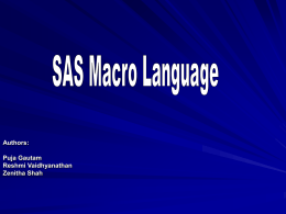 SAS Macro Language - California State University,