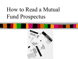 How to Read a Mutual Fund Prospectus -