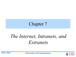 Chapter 7 - The Internet, Intranets, and Extranets