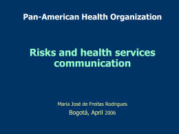Comunicación de riesgo y los servicios de salud