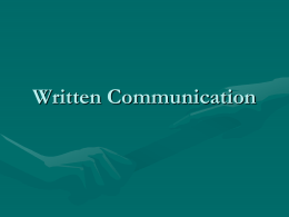Written Communication - University of Texas at
