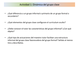 Actividad 1: Dinámica del grupo clase