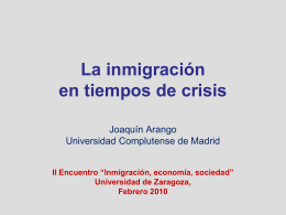 La inmigración y la población inmigrada en España.