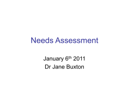 Needs Assessment - UBC Global Health