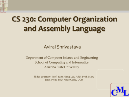 CS 230 Chapter 2 Instructions: Language of the