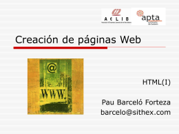 Creación de páginas Web
