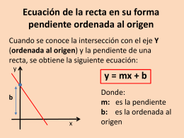 Ecuación de la recta en su forma pendiente