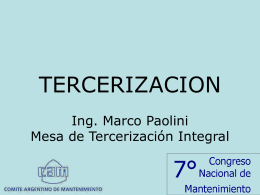 TERCERIZACION - Comité Argentino de Mantenimiento