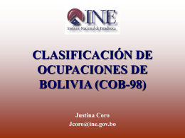 Clasificación de Ocupaciones de Bolivia (COB-98)