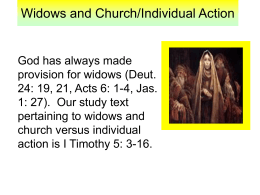 Widows and Church/Individual Action