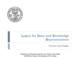Logics for Data and Knowledge Representation -