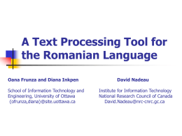 A Text Processing Tool for the Romanian Language
