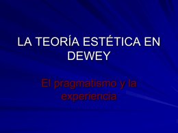 LA TEORÍA ESTÉTICA EN DEWEY - Single Sign