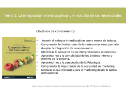 Tema 2. La integración interdisciplinar y el