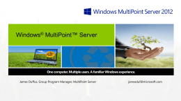 Windows®MultiPoint™ Server