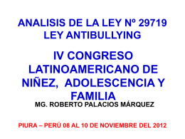 ANALISIS DE LA LEY Nº 29719 LEY ANTIBULLYING