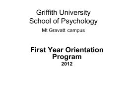 Griffith University School of Psychology Mt