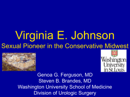 Virginia E. Johnson Sexual Pioneer in the