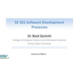 SE 501 Software Development Processes