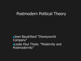 Modern and Postmodern Political Theory -
