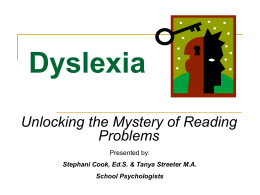 Dyslexia - Clarksville-Montgomery County School