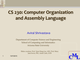 CS 230: Computer Organization and Assembly