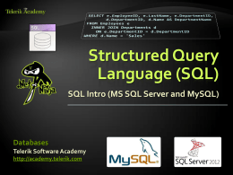 SQL - Intro