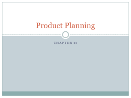 Product Planning - The University of Texas at