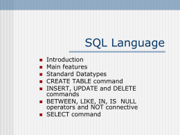 Il linguaggio SQL - Suore Salesiane dei Sacri