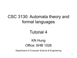 CSC3130 Tutorial 4 - Chinese University of Hong