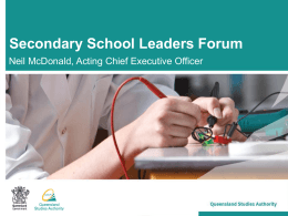 Secondary School Leaders Forum