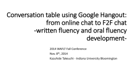 Conversation table using Google Hangout: from