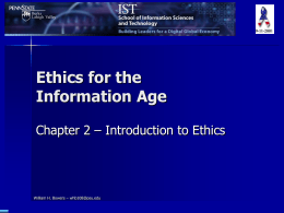 Ethics for the Information Age - Chapter 2 -