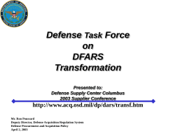 FAR/DFARS Transformation