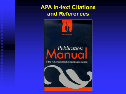 APA Citations and References