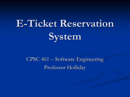 E-Ticket Reservation System