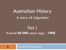 Australian History a story of migration -