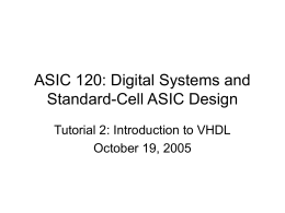 ASIC 120: Digital Systems and Standard