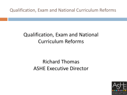 Qualification, Exam and National Curriculum