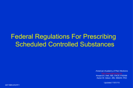 Federal Regulations for Prescribing