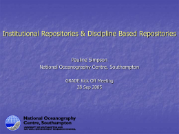 Institutional Repositories v. Discipline based