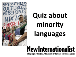 Quiz about minority languages