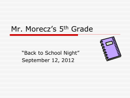 Mr. Morecz’s 5th Grade