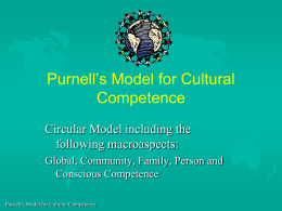 Purnell`s Model for Cultural Competence