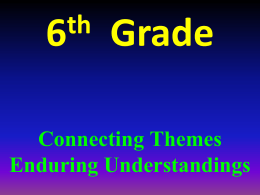 Enduring Understandings for 6