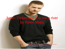 Justin Timberlake-Cry me a river by Kevin Mejia