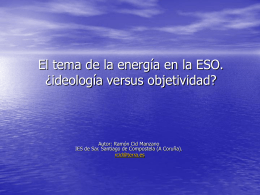 El tema de la energía en la ESO. ¿ideología versus