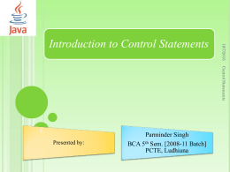 Introduction to Control Statements