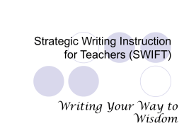 Strategic Writing and Instruction for Teachers